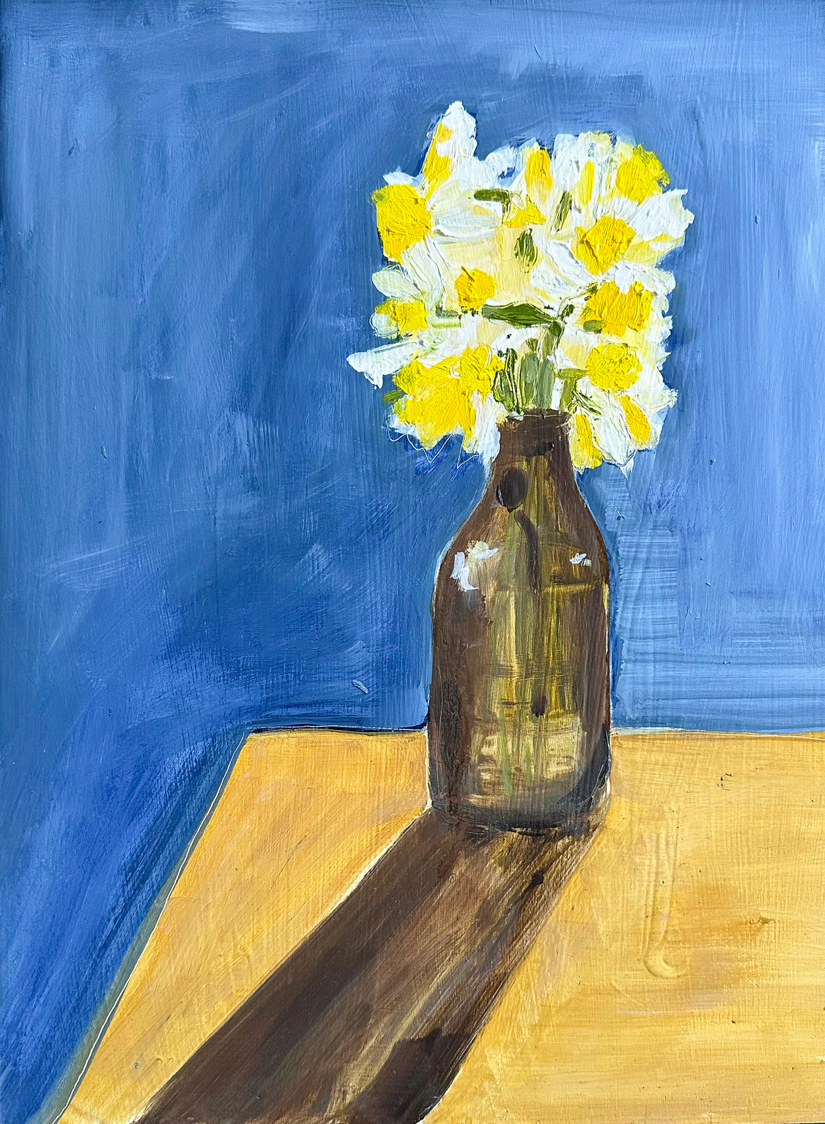 Caroline Kennedy | Daffodils in brown bottle