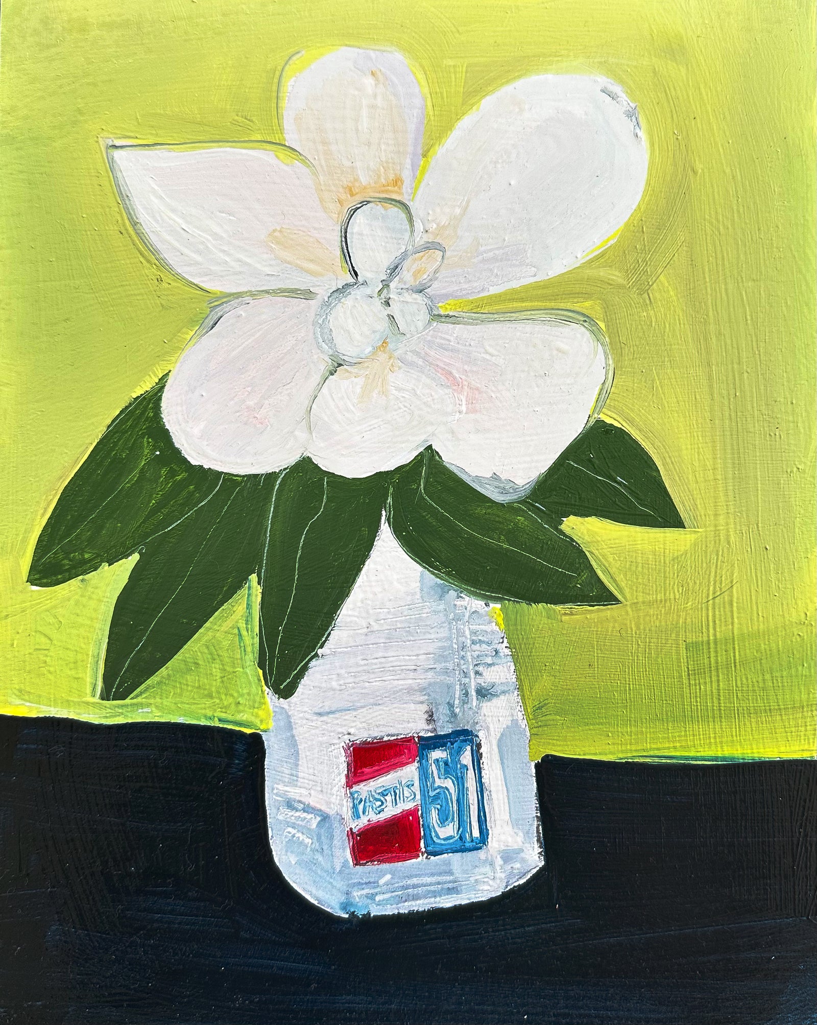 Caroline Kennedy | Little gem magnolia in Pastis French bottle