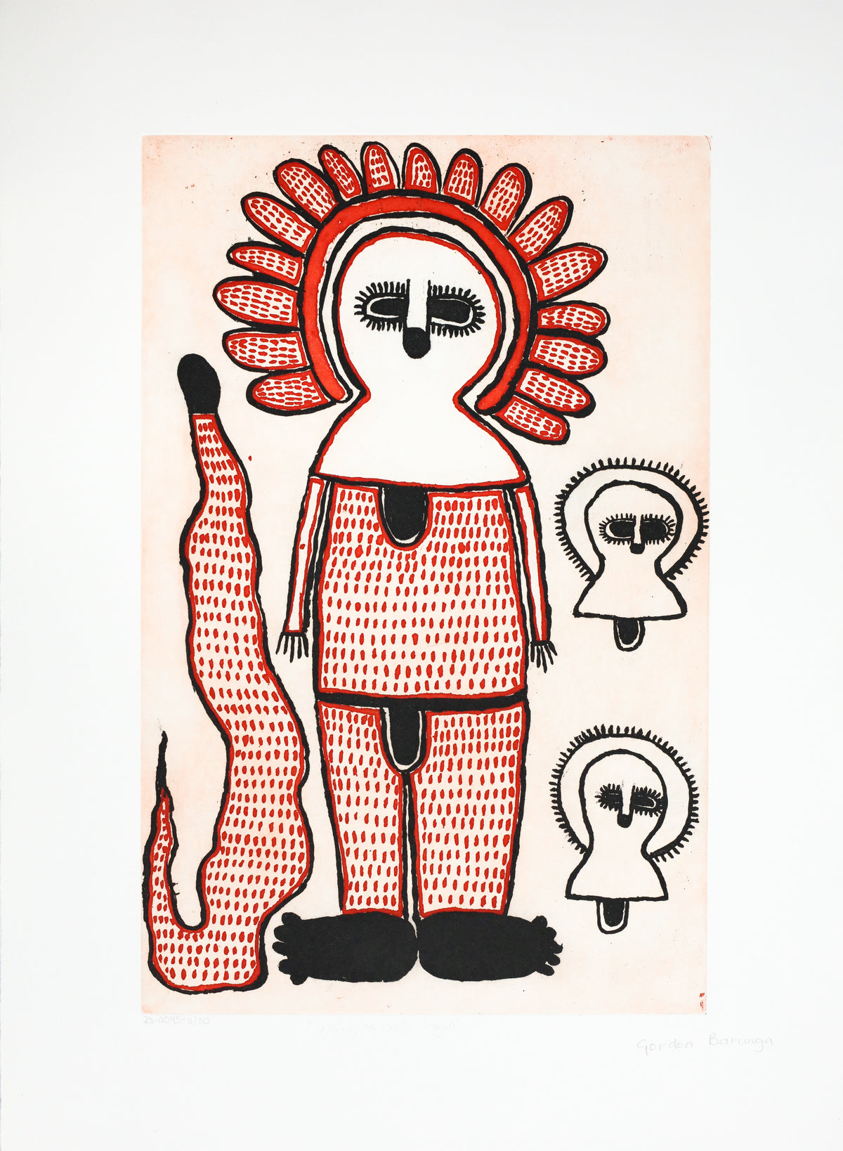 Gordon Barunga | Wandjina & Ungud (cloud and rain spirits & totem) 23-0095