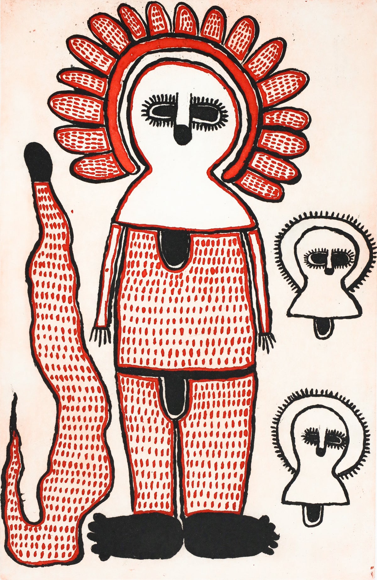 Gordon Barunga | Wandjina & Ungud (cloud and rain spirits & totem) 23-0095