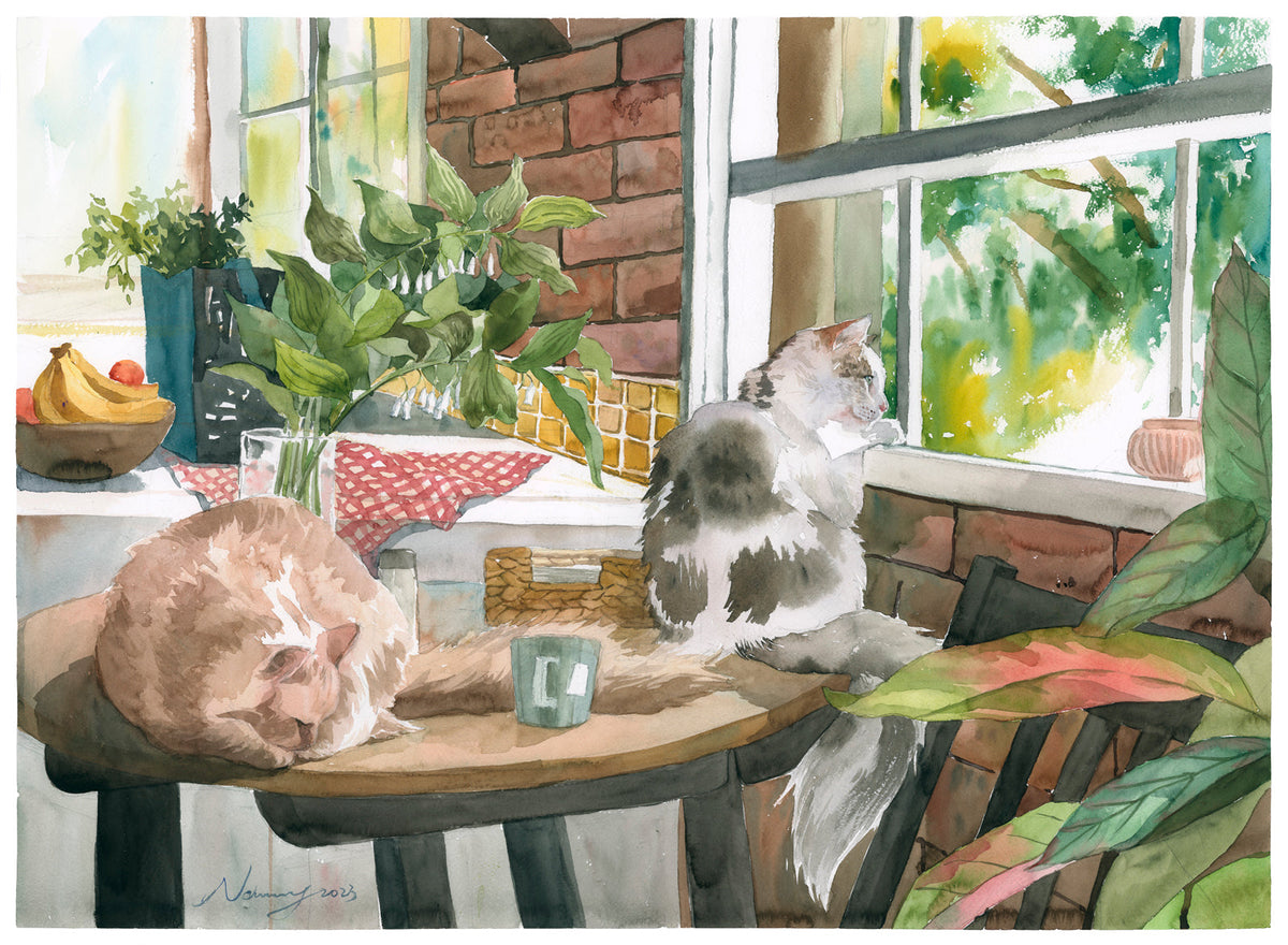 Nancy Liu | Looking out the window Art Print