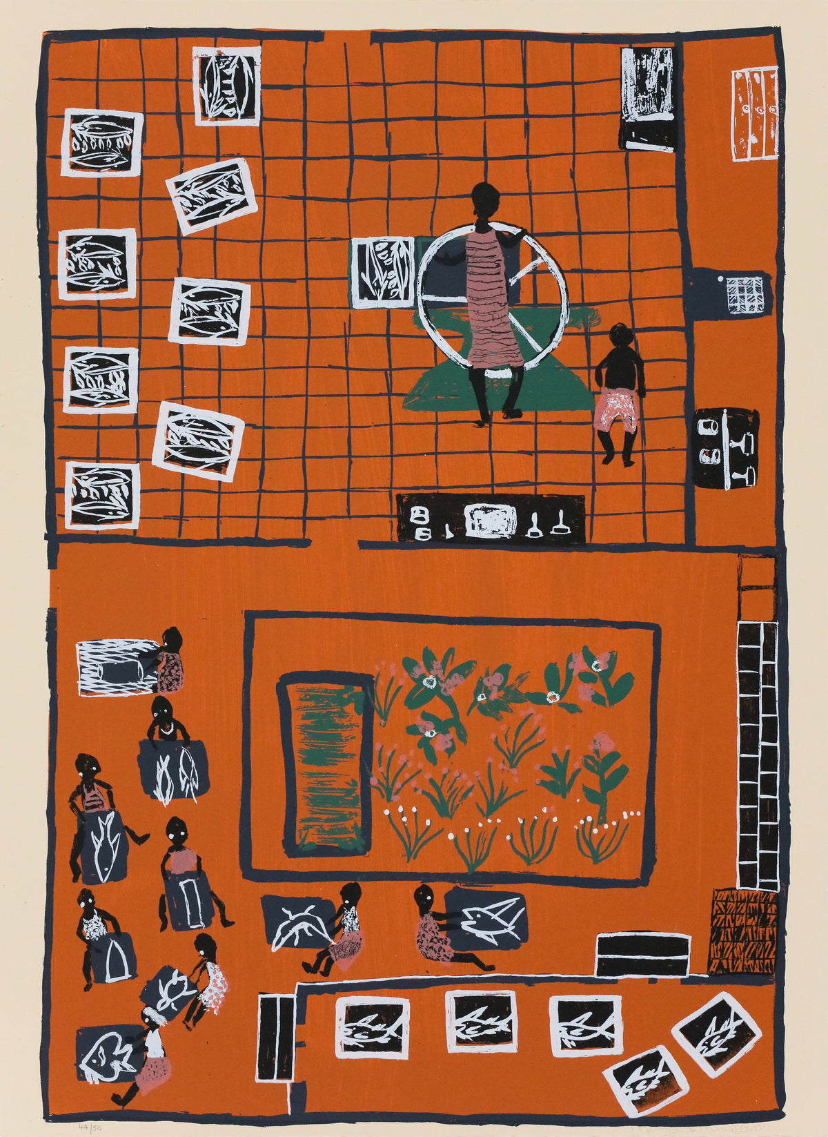Marrnyula Munuŋgurr | In the early days - Lino 4681-23